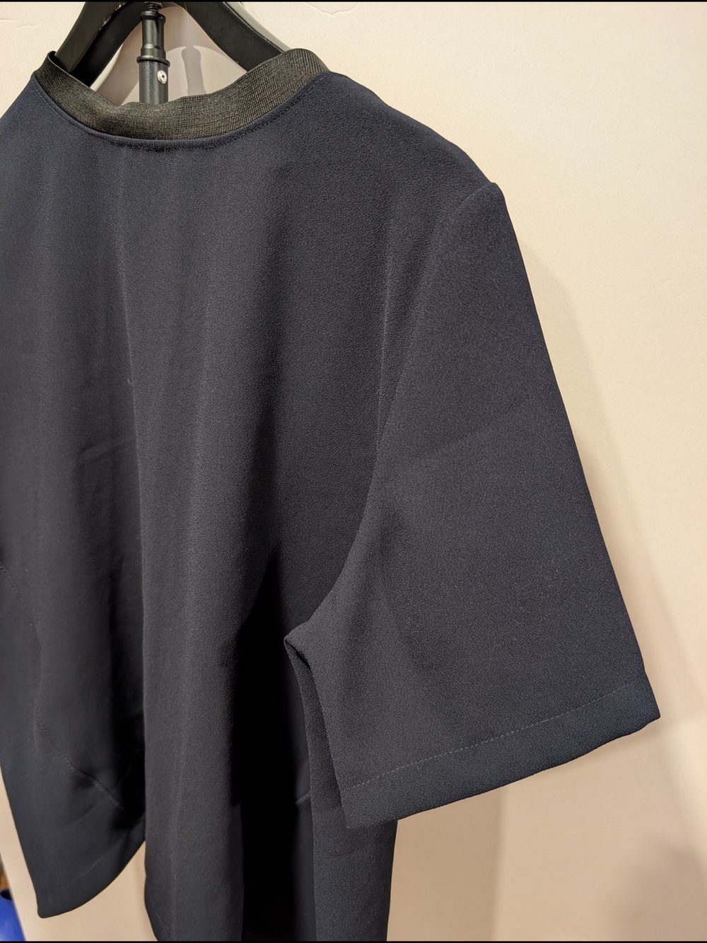 Zara Navy Blue Short Sleeve Crewneck Top - Size S - Picture 3 of 7